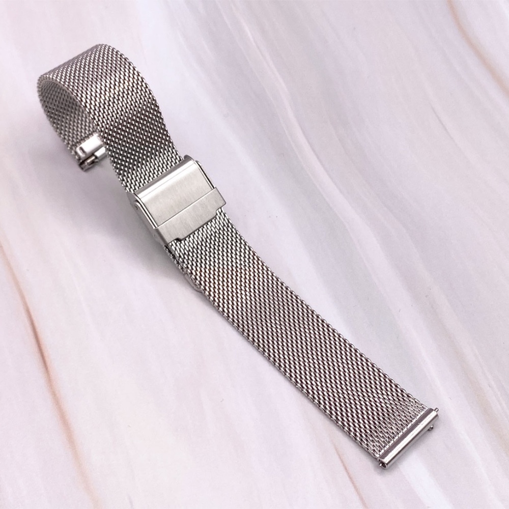 Stainless Steel Mesh Watch Strap Band w Locking Clasp 14mm 16mm 18mm 20mm 22mm
